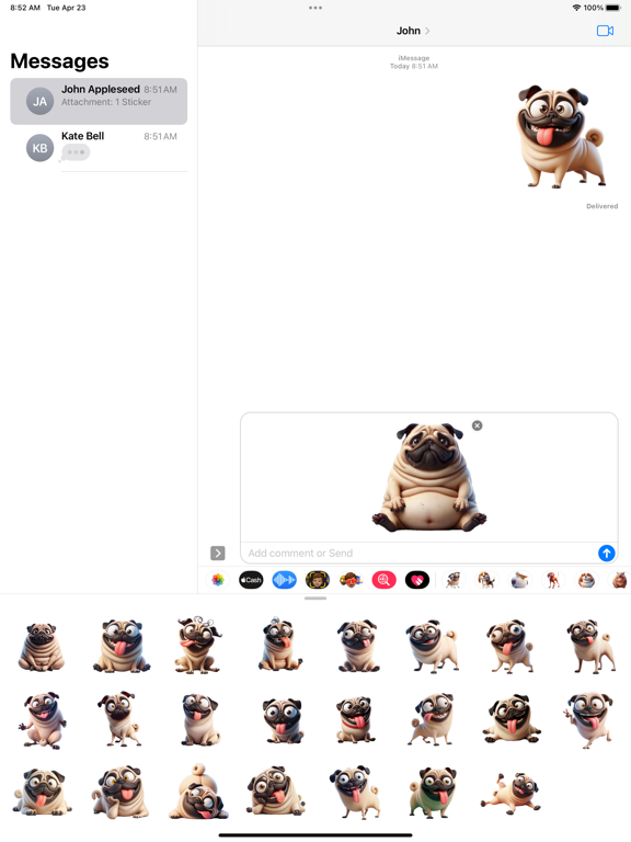 Screenshot #5 pour Goofy Pug Stickers