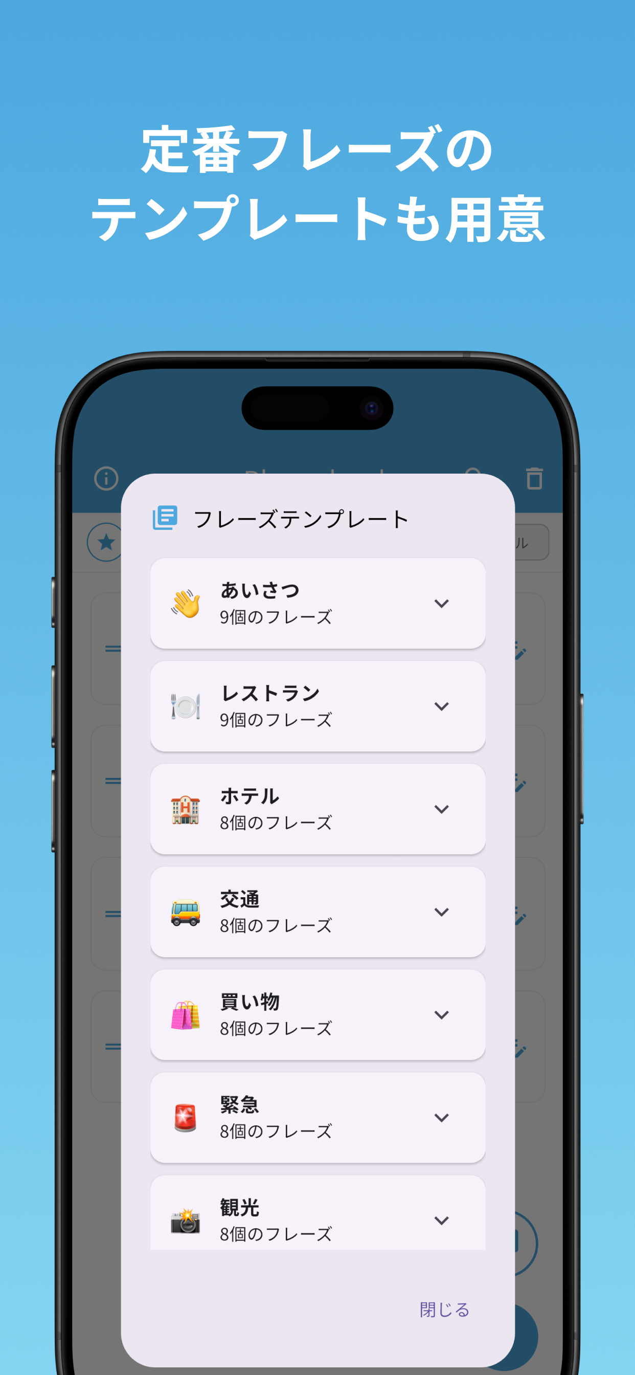 旅行フレーズブック 9言語対応翻訳