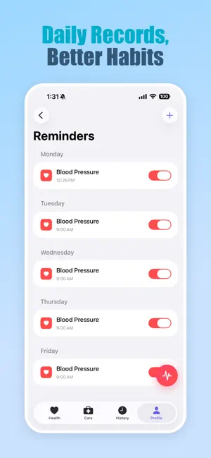 Minine Blood Pressure Tracker iPhone screenshot 4