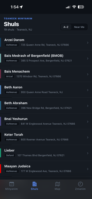 Teaneck Minyanim Screenshot 2 of 5