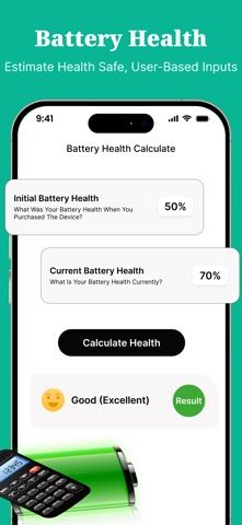 Battery Life & Health Tool iPhone screenshot
