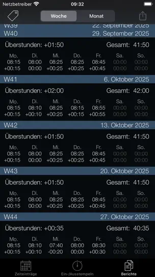 Screenshot von Wochen-Timer (Week Timer) auf dem iPhone 3