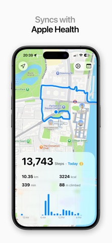 Steps Map: Pedometer App iPhone screenshot