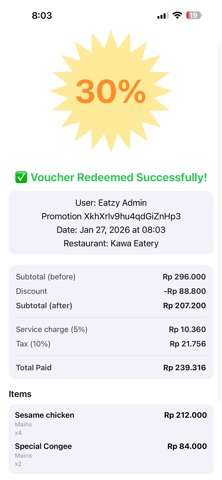 Eatzy Merchant screenshot