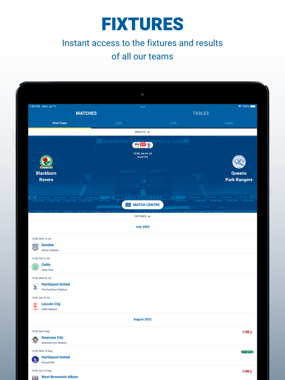 Blackburn Rovers F.C. iPad screenshot 5 - Sports app