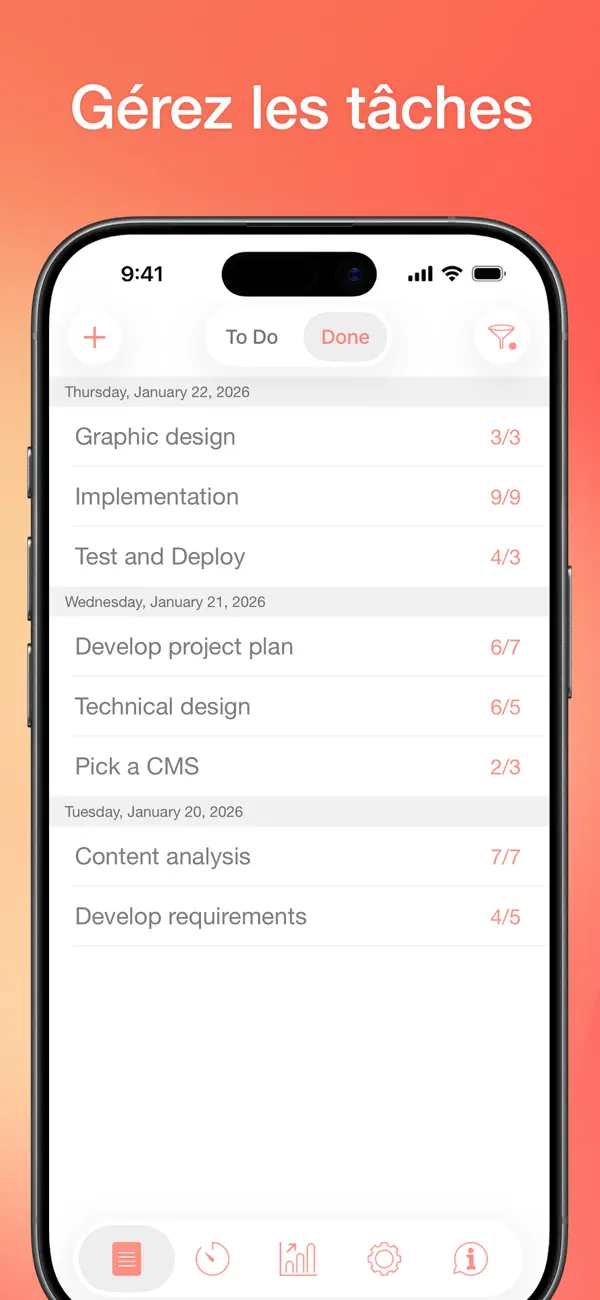 Screenshot #2 pour Be Focused – Minuteur Pomodoro