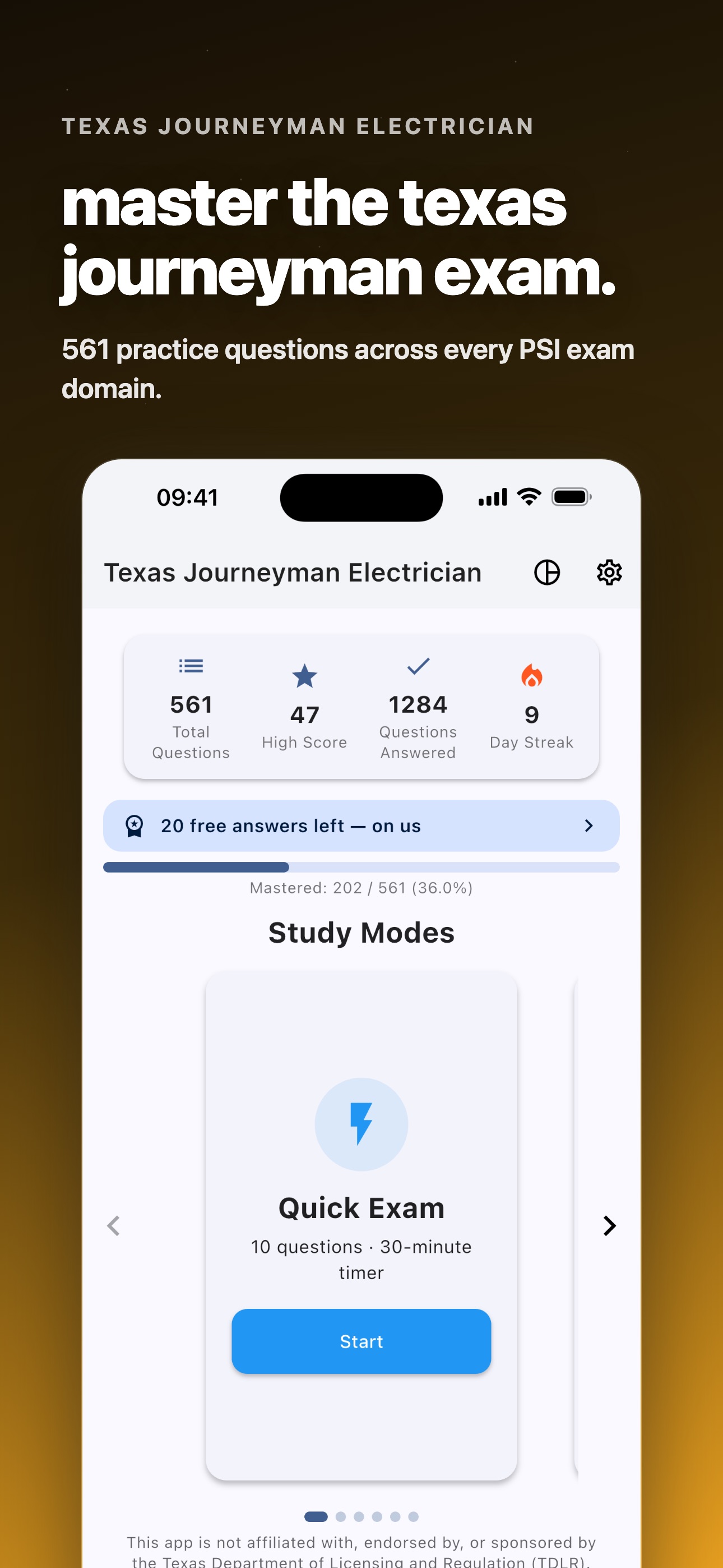 Screenshot 1 of Texas Journeyman Electrician