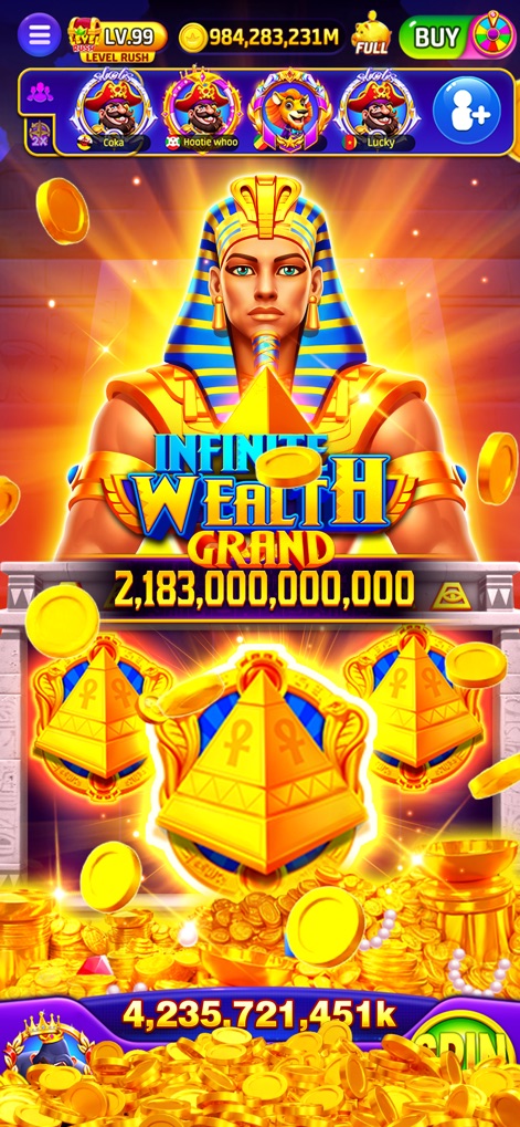 Jackpot Dreams - Slots Casino - Explore the majestic Pharaoh and ancient pyramids, promising infinite wealth and grand jackpots within this themed slot.