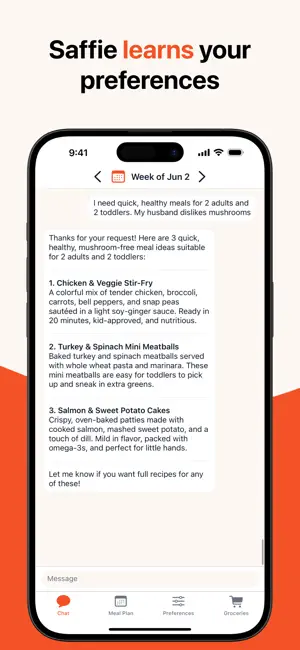 Saffie AI Meal Planner screenshot 3