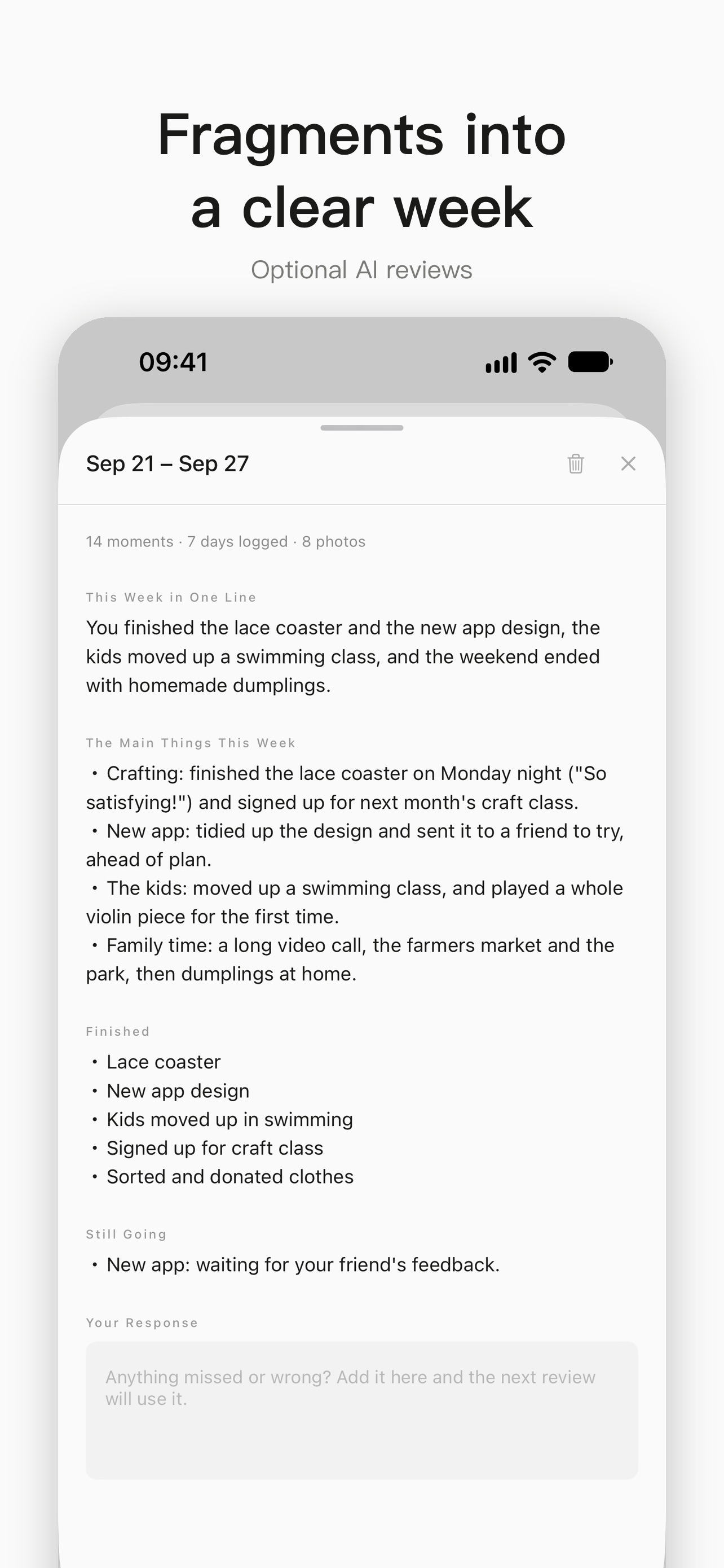 Screenshot 4 of Mira · Lifelog