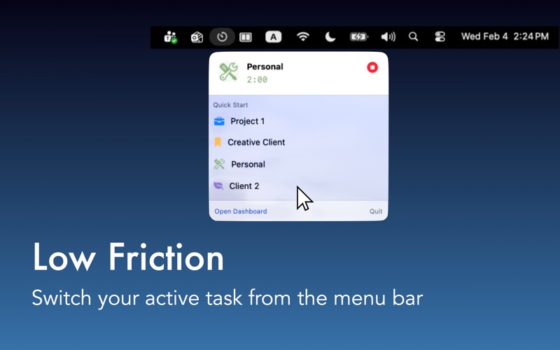Flow Pad — Time & Activity Log screenshot