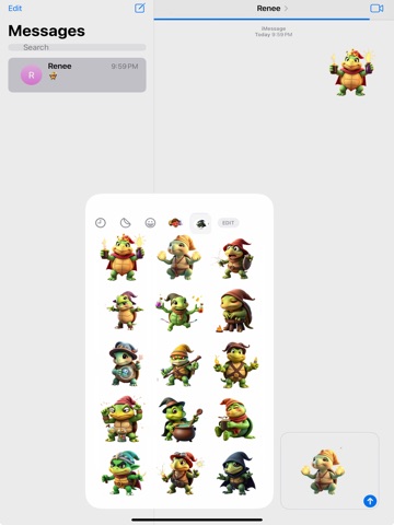 Wizard Turtle Stickers iPad screenshot