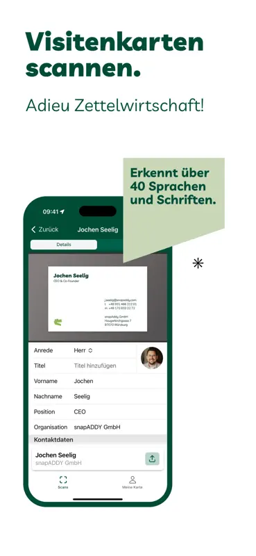 BusinessCards von snapAddy screenshot 2 of 6