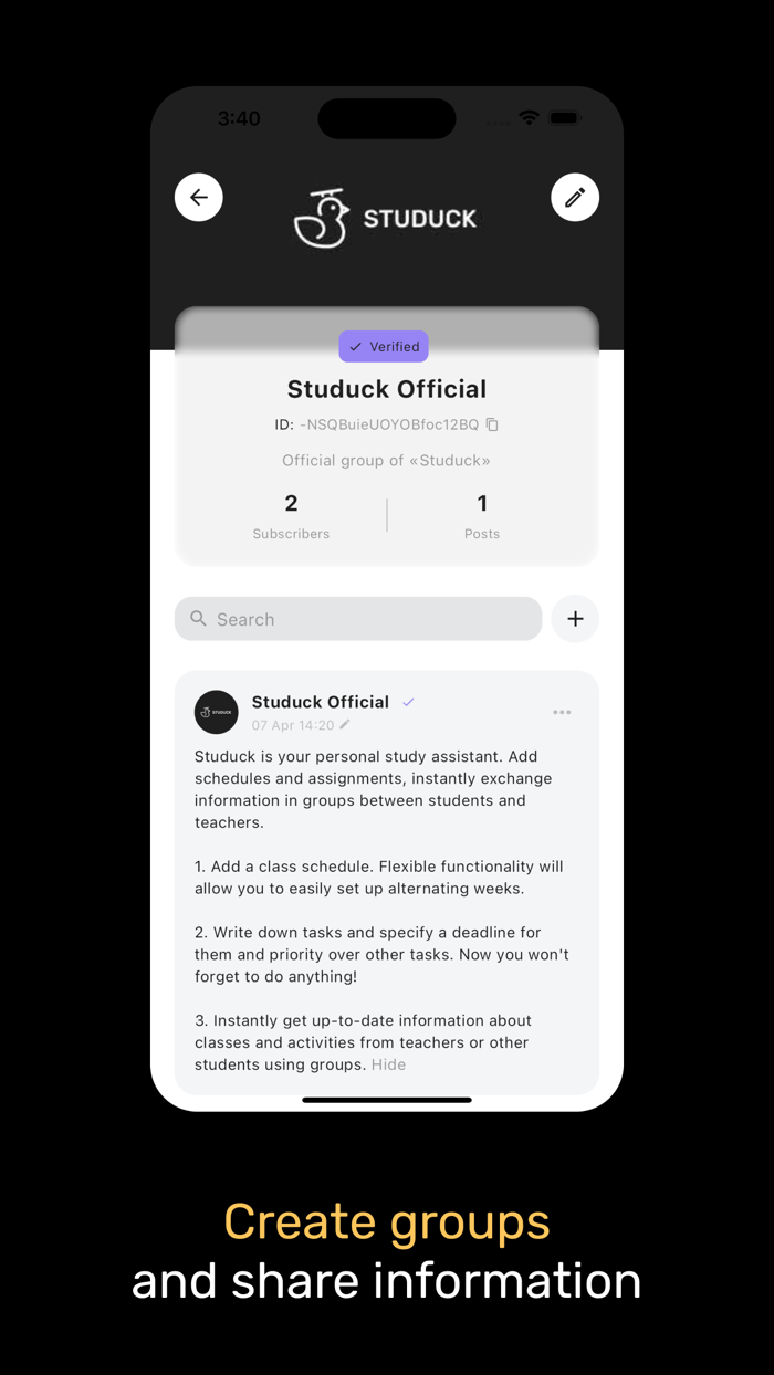 Studuck - Class schedule