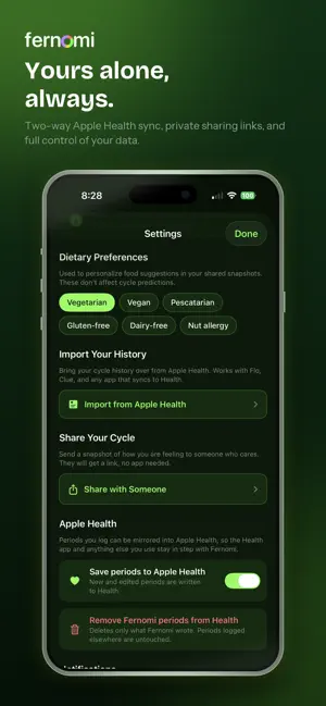 Fernomi: Period Tracking screenshot 4