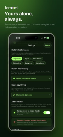 Fernomi: Period Tracking Screenshot 4 of 8