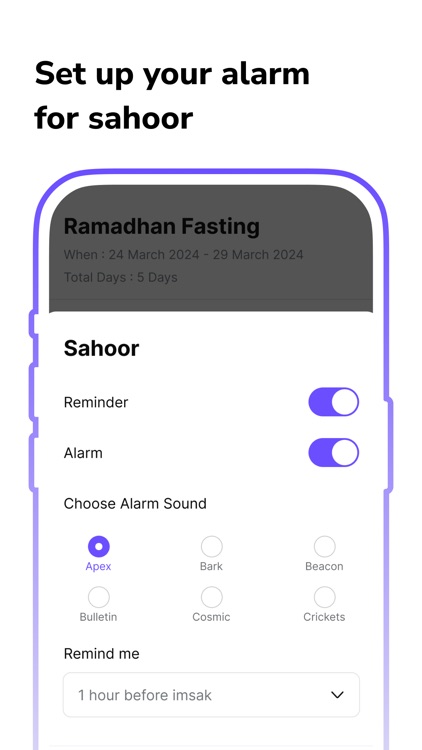 Muslim Fasting Calendar Alarm