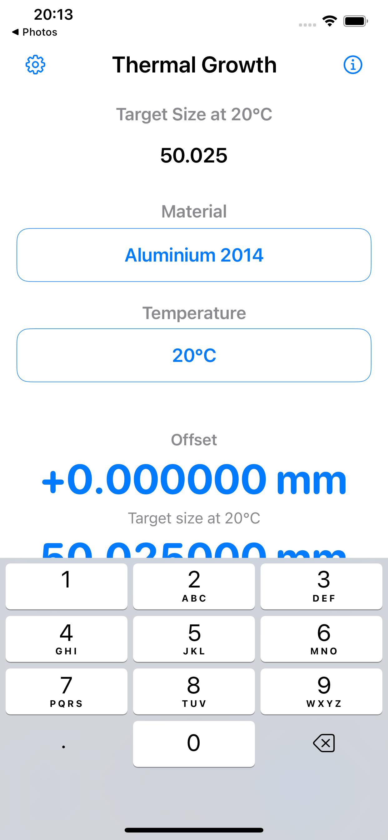 Thermal Growth: Offset Calc