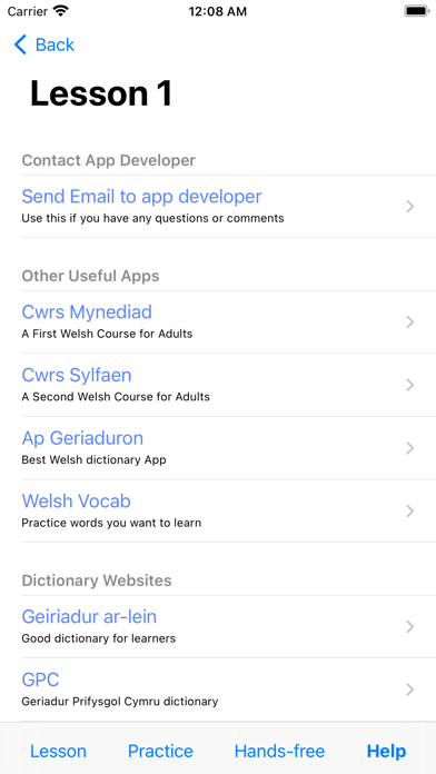 Welsh Lessons Screenshot