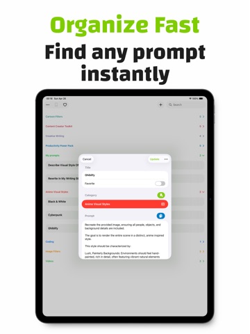 Promptory: AI Prompt Manager iPad screenshot