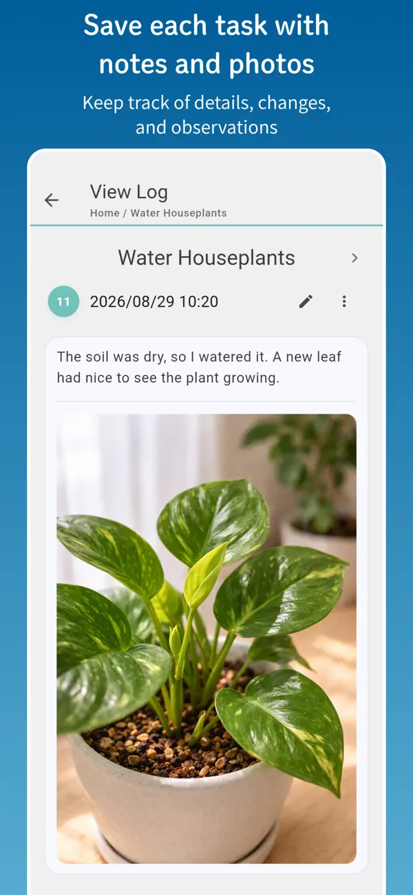 Screenshot #3 pour Recurring Task Log - LoopLog