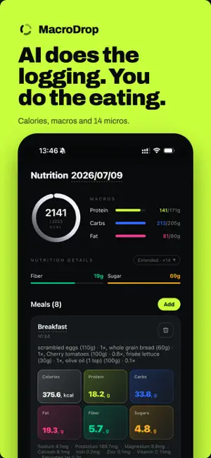 MacroDrop: calorie counter screenshot 1