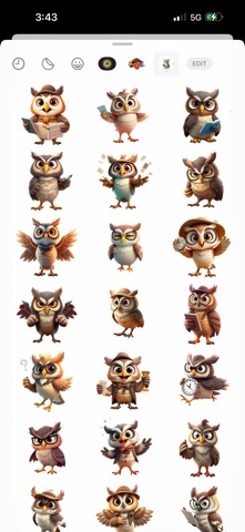 Detective Owl Stickers iPhone screenshot