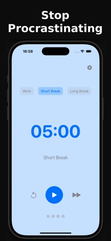 Pomodoro Stop Procrastinating iPhone screenshot