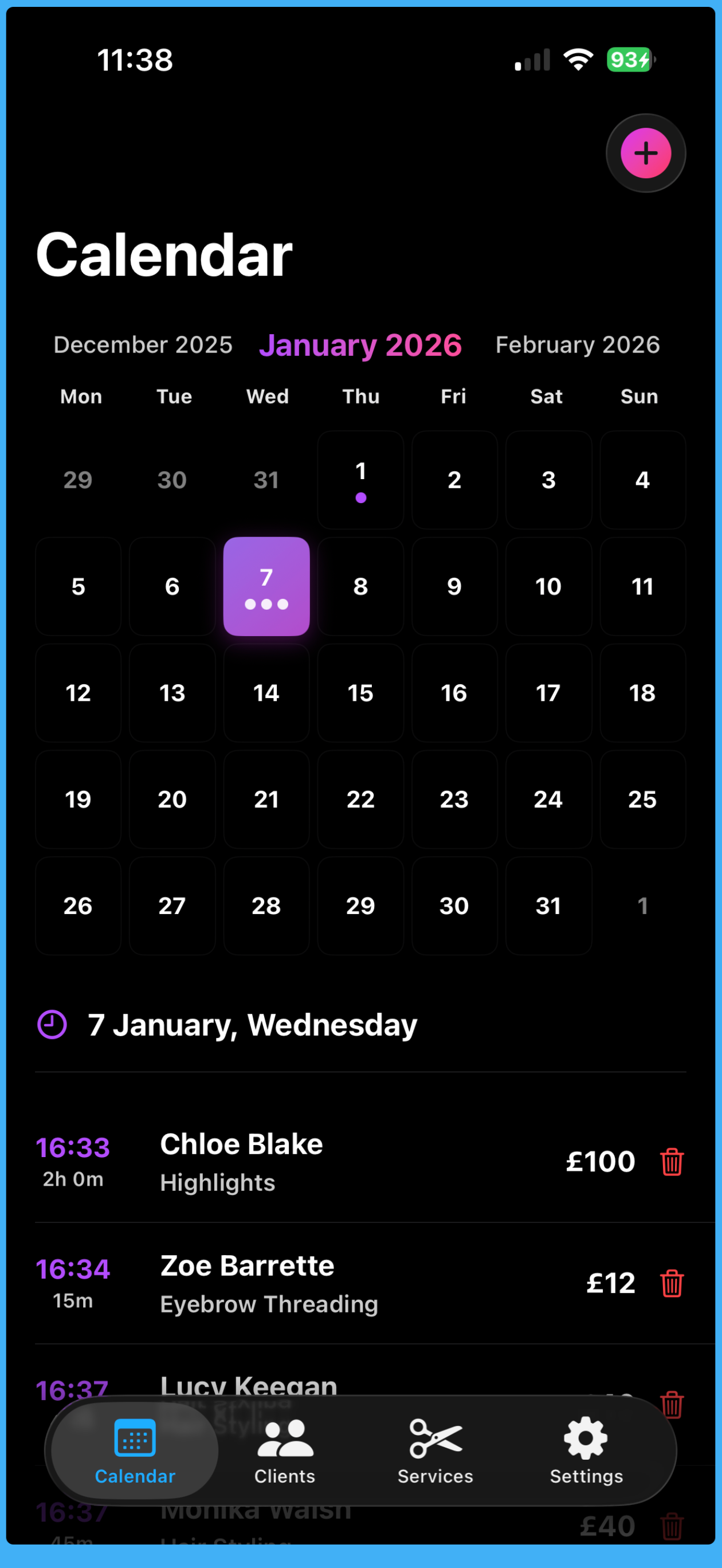 Salon appointments screenshot 4