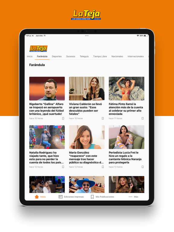 La Teja Costa Rica iPad screenshot 4 - News app