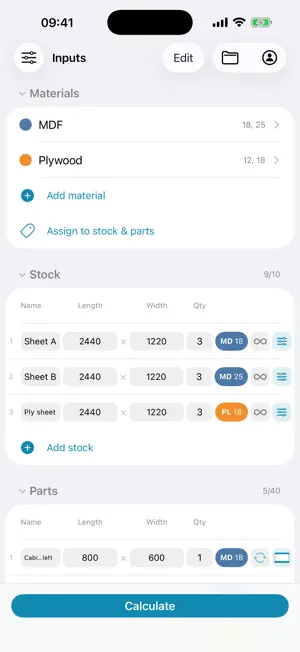 Cutlist Optimizer 4 / SmartCut screenshot 1