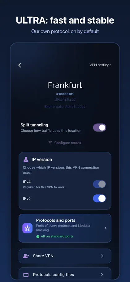 Screenshot 4 von 5 zu MeduzaVPN
