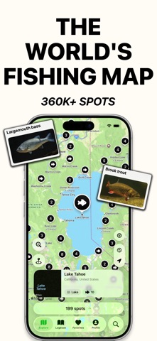 Fishing Spots Map: WikiCatch iPhone screenshot