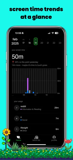 touch grass: screen time limit screenshot 2