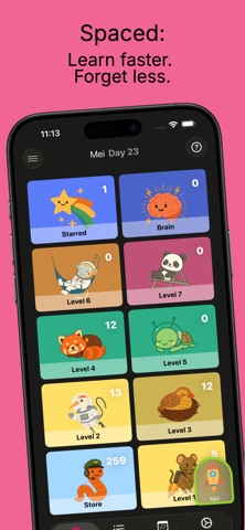 Spaced: Language Learning iPhone screenshot