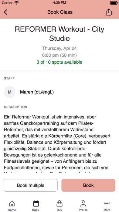PilatesZeit Screenshot