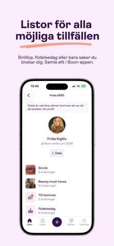 Boon - önskelista & presenter iPhone screenshot 2