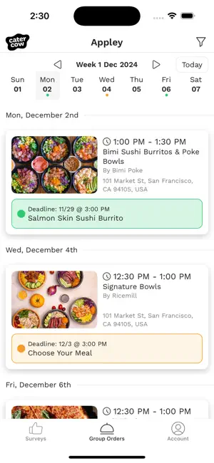 CaterCow: Attendee screenshot 1
