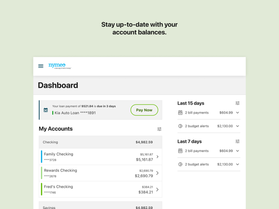 My Nymeo Mobile iPad screenshot 2 - Finance app