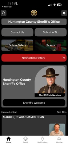 Huntington County Sheriff app screenshot