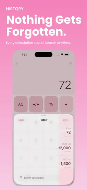 Pink Calculator (No Ads) screenshot 2