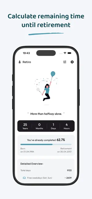 Retiro - Retirement Countdown screenshot 1