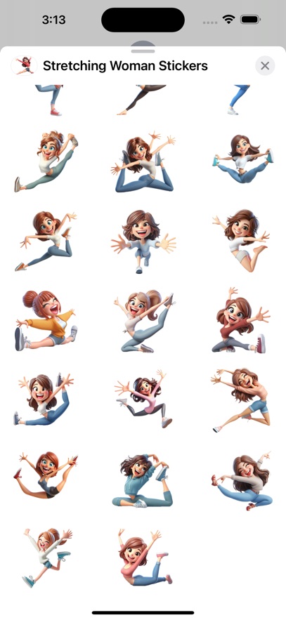 Stretching Woman Stickers