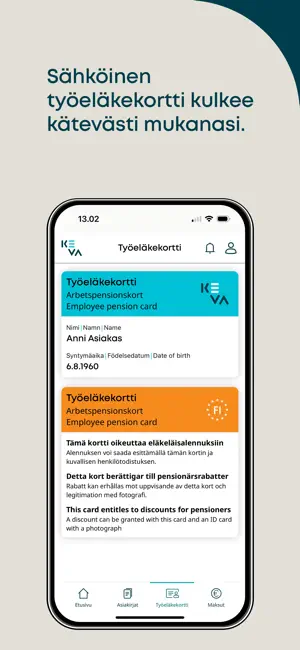 Kevan eläke ja kuntoutus screenshot 2