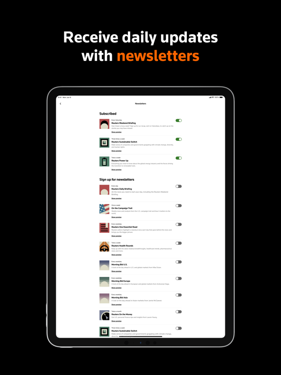 Reuters News iPad app afbeelding 9