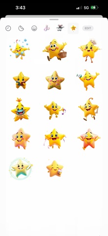 Ultra Happy Star Stickers iPhone screenshot