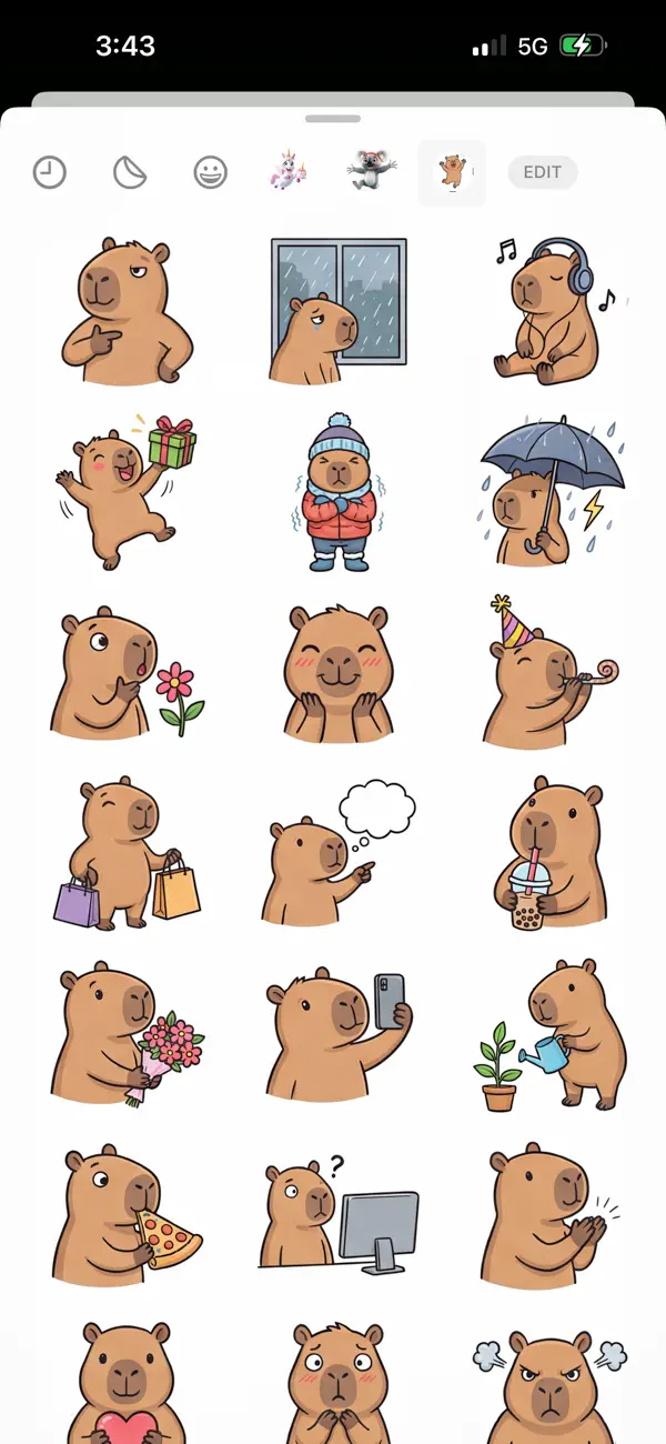 Screenshot #2 pour Chill Capybaras Stickers