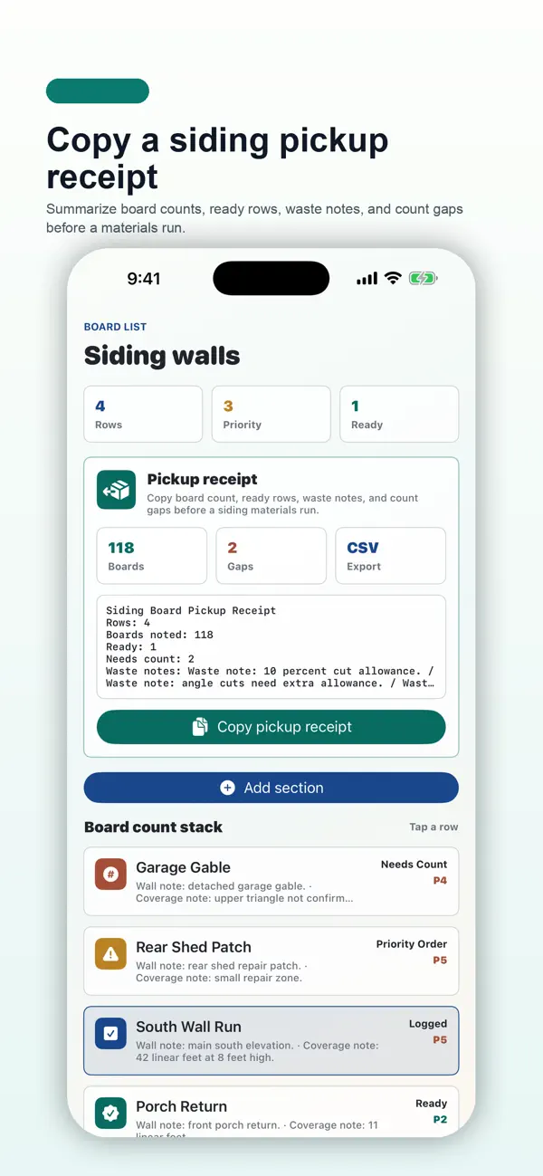 Screenshot #1 pour Siding Board Count Pocket