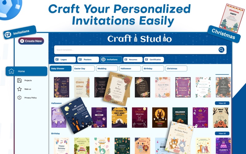 Crafti : Invitation & CV Maker app screenshot