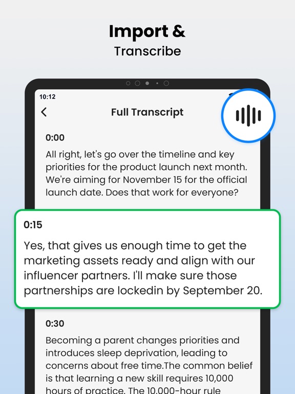 AI Note Taker + Voice Notes iPad screenshot